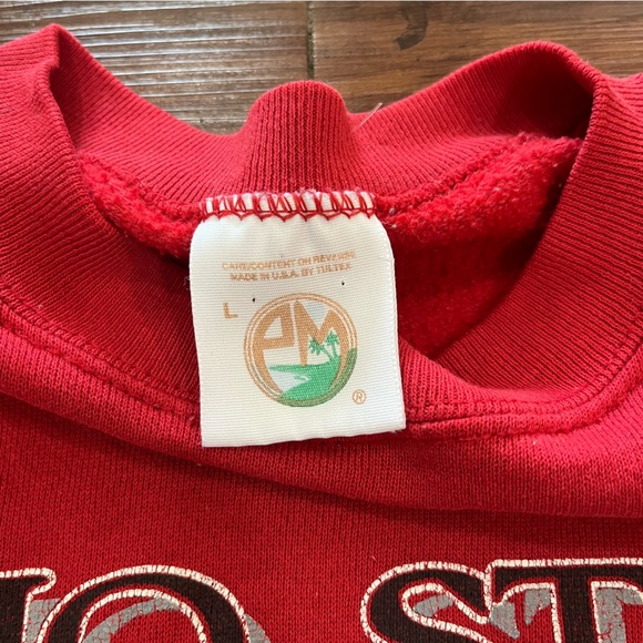 Vintage 80s Ohio State Buckeyes Brutus Football Red Crewneck Sz Large - Picture 4 of 8
